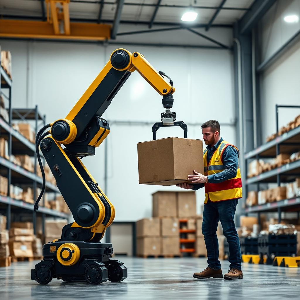 Work Lifting Assistance Robots category image: Collaborative Robots and Exoskeletons that Take the Strain off Human Workers.. Image by www.CleaningRobots.Online.